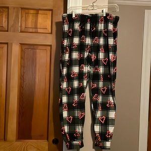 Candy Cane Hearts + Buffalo Plaid Pajama Bottoms